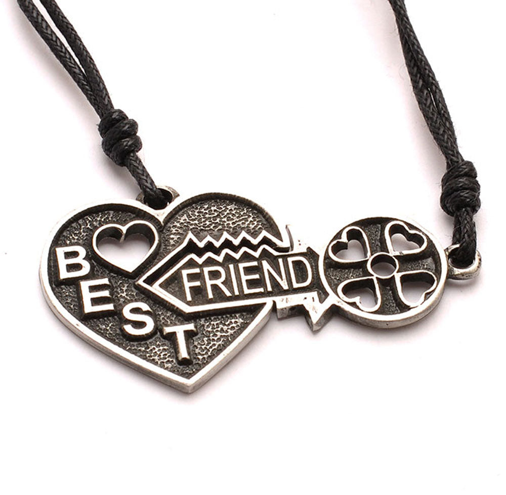 Bestfriend Couple Pendant Silver Pewter Gold Brass Charm Necklace Pendant Jewelr