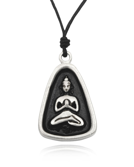 New Thai Buddha Silver Pewter Charm Necklace Pendant Jewelry