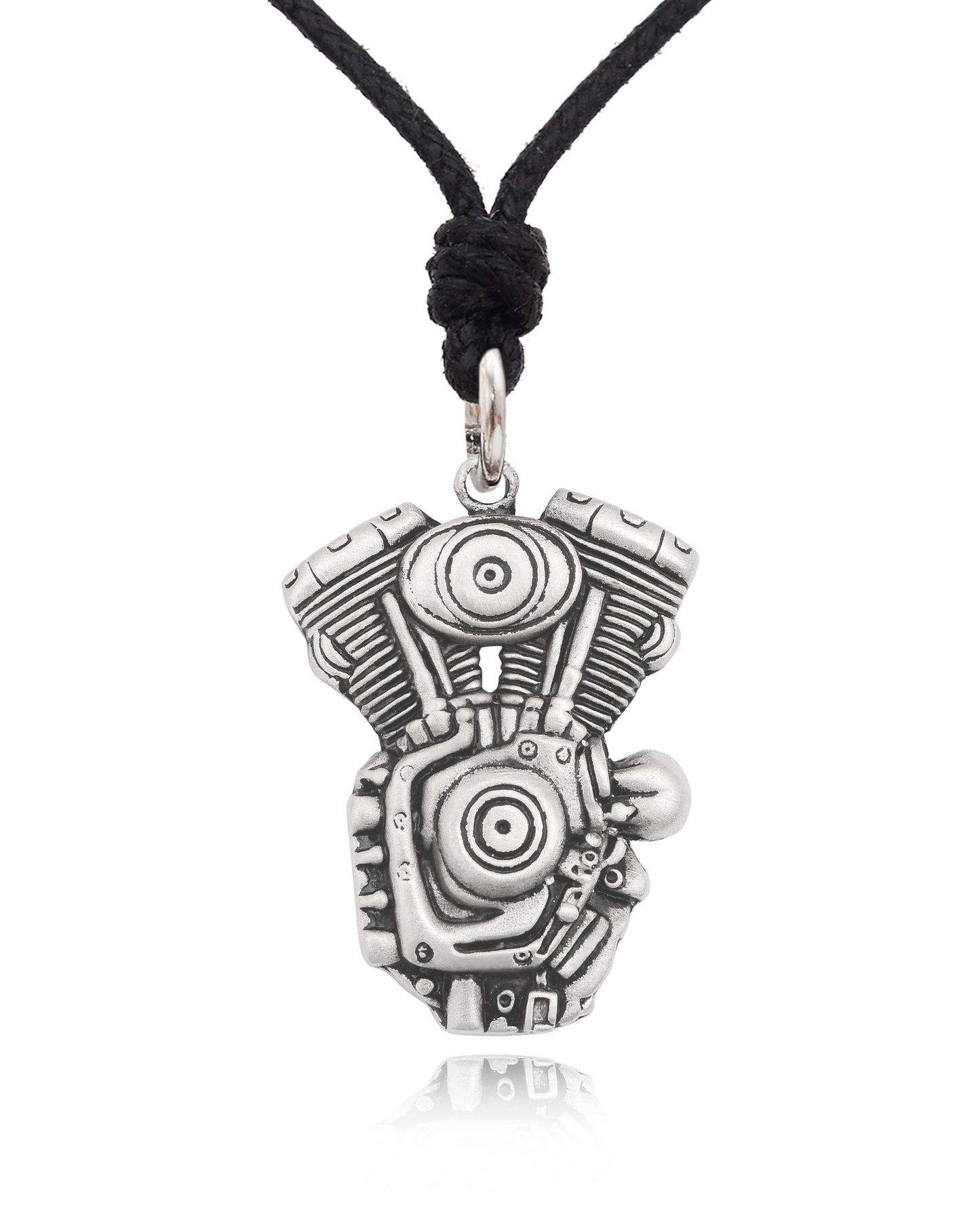 Motorcycle Engine Biker Sterling Silver Pewter Brass Necklace Pendant Jewelry
