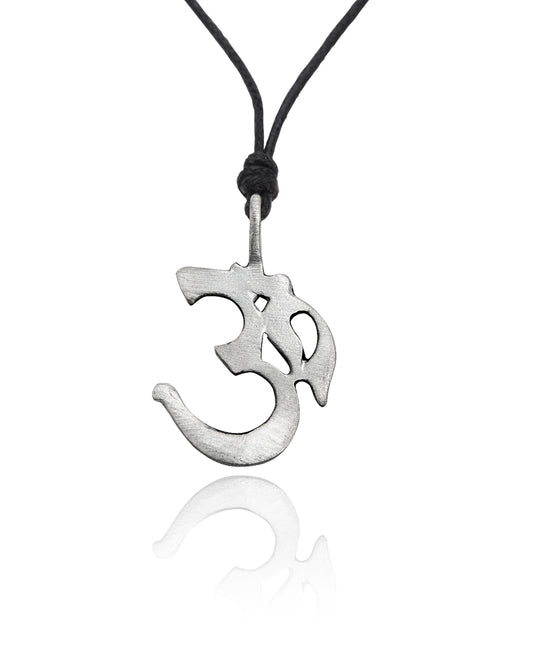 New Ohm Word Hindu Symbol Silver Pewter Gold Brass Necklace Pendant Jewelry