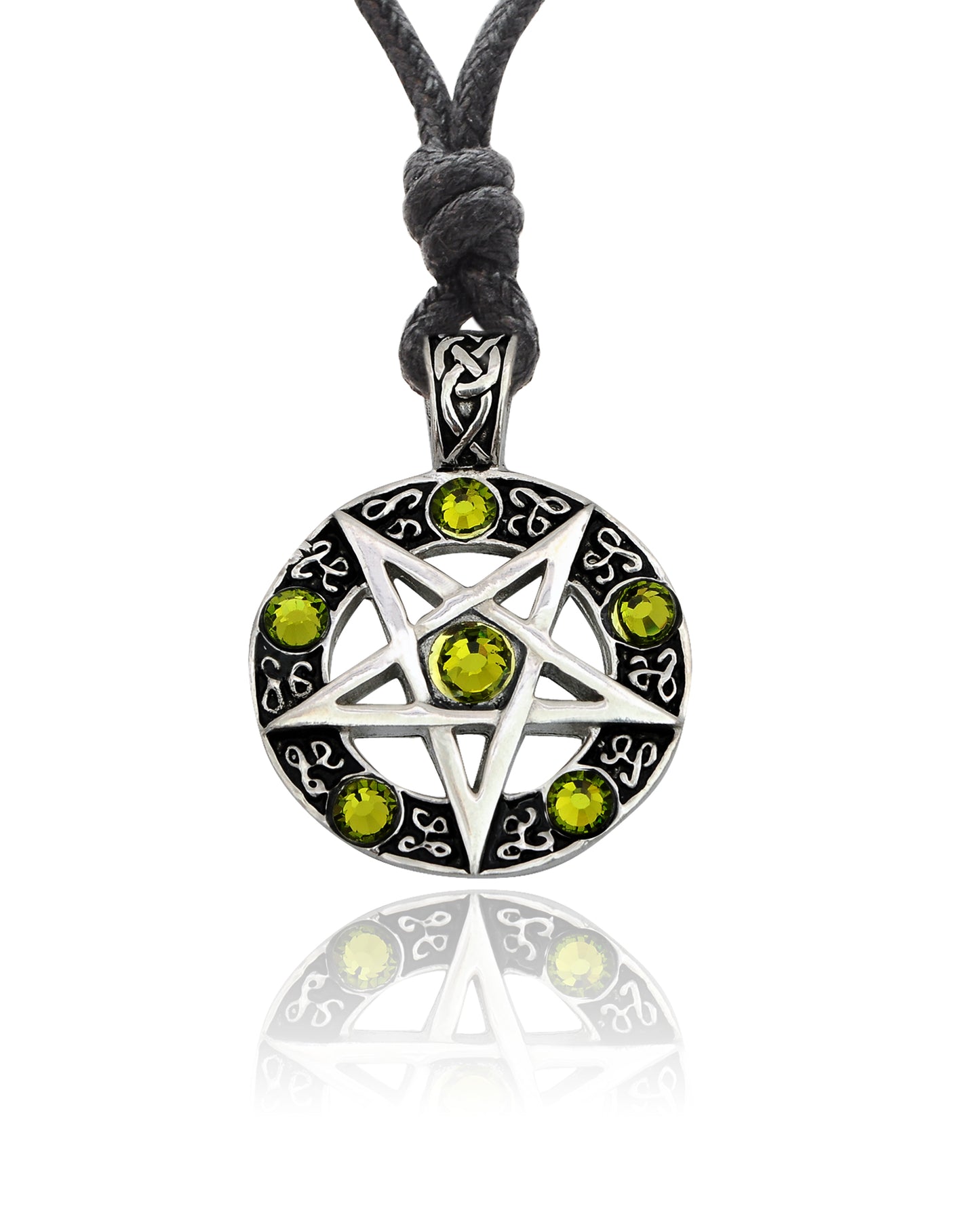 Pentagram Silver Pewter Charm Necklace Pendant Jewelry