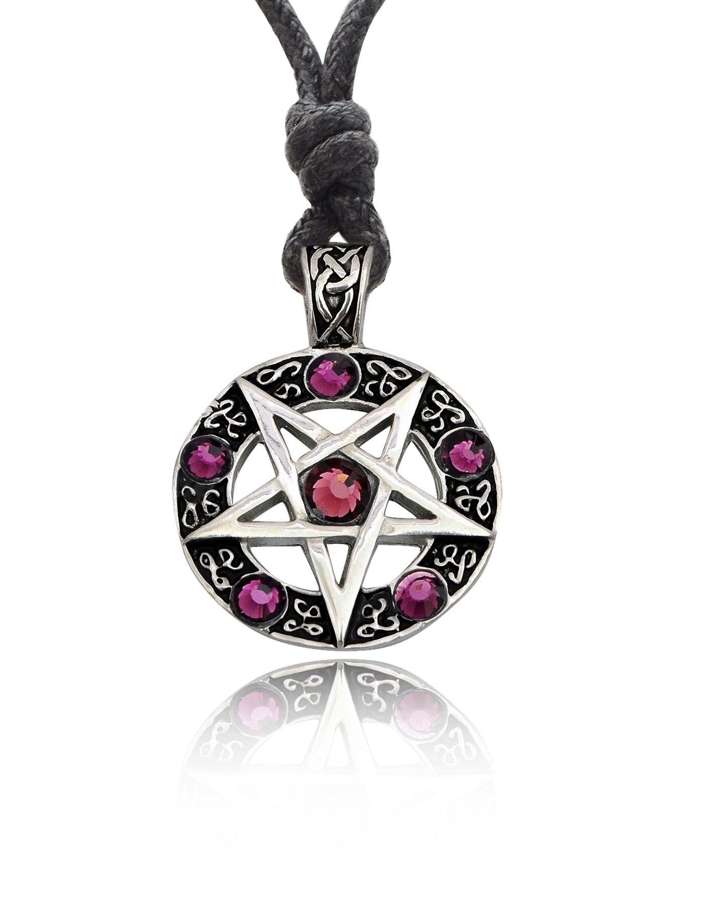 Pentagram Silver Pewter Charm Necklace Pendant Jewelry