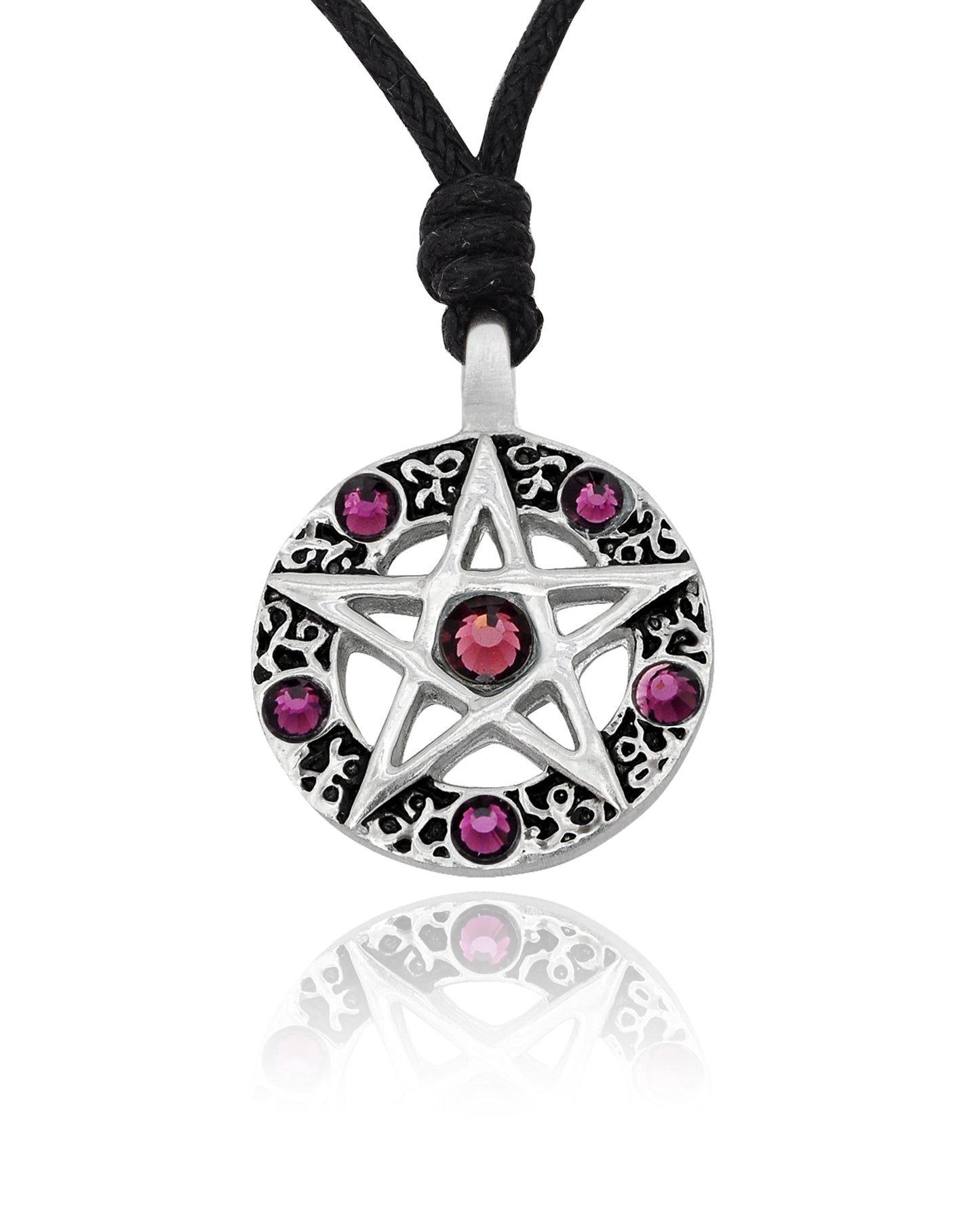 Pentagram Silver Pewter Charm Necklace Pendant Jewelry