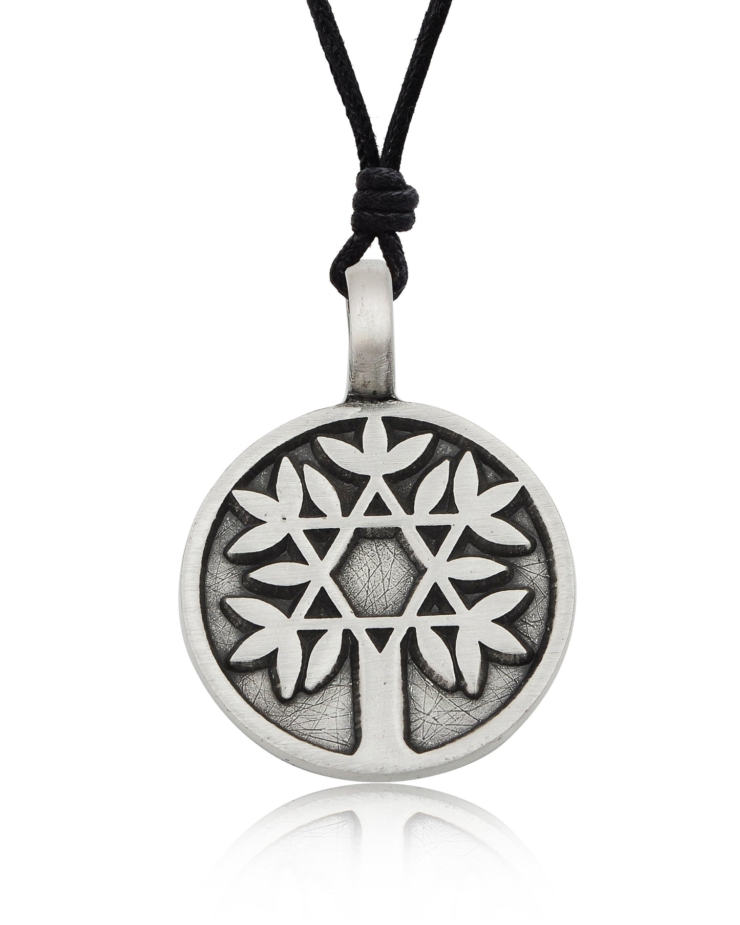 New David Star Peace Jewish Tree Silver Pewter Charm Necklace Pendant Jewelry