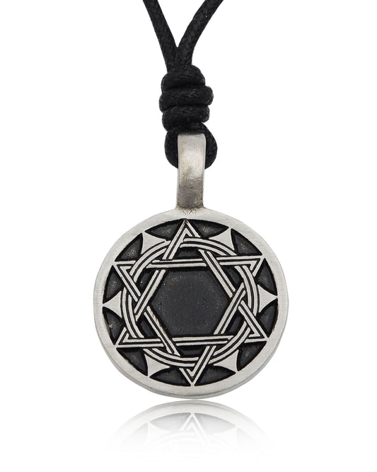 Celtic Star Of David Jewish Silver Pewter Charm Necklace Pendant Jewelry