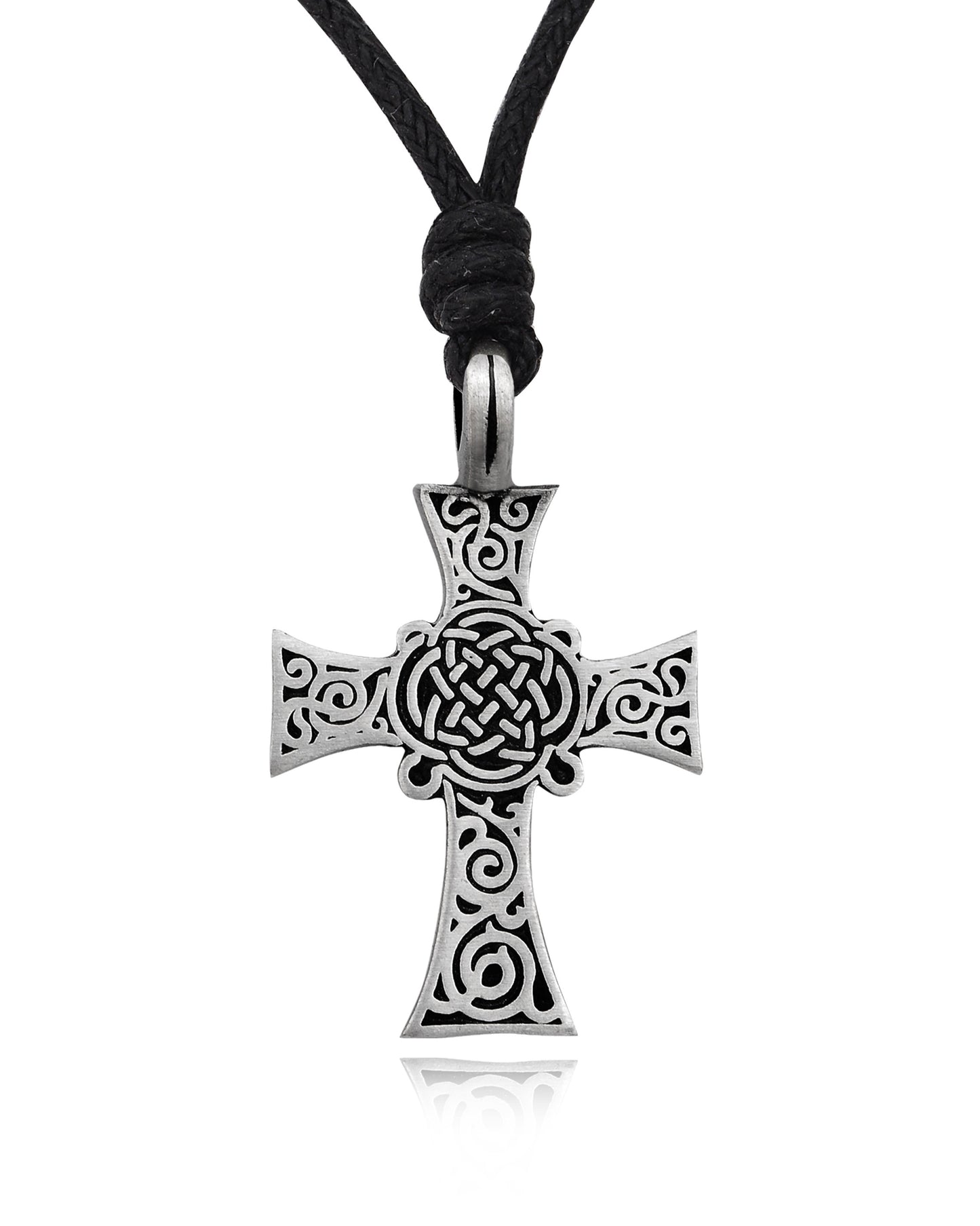 Celtic Cross Silver Pewter Charm Necklace Pendant Jewelry