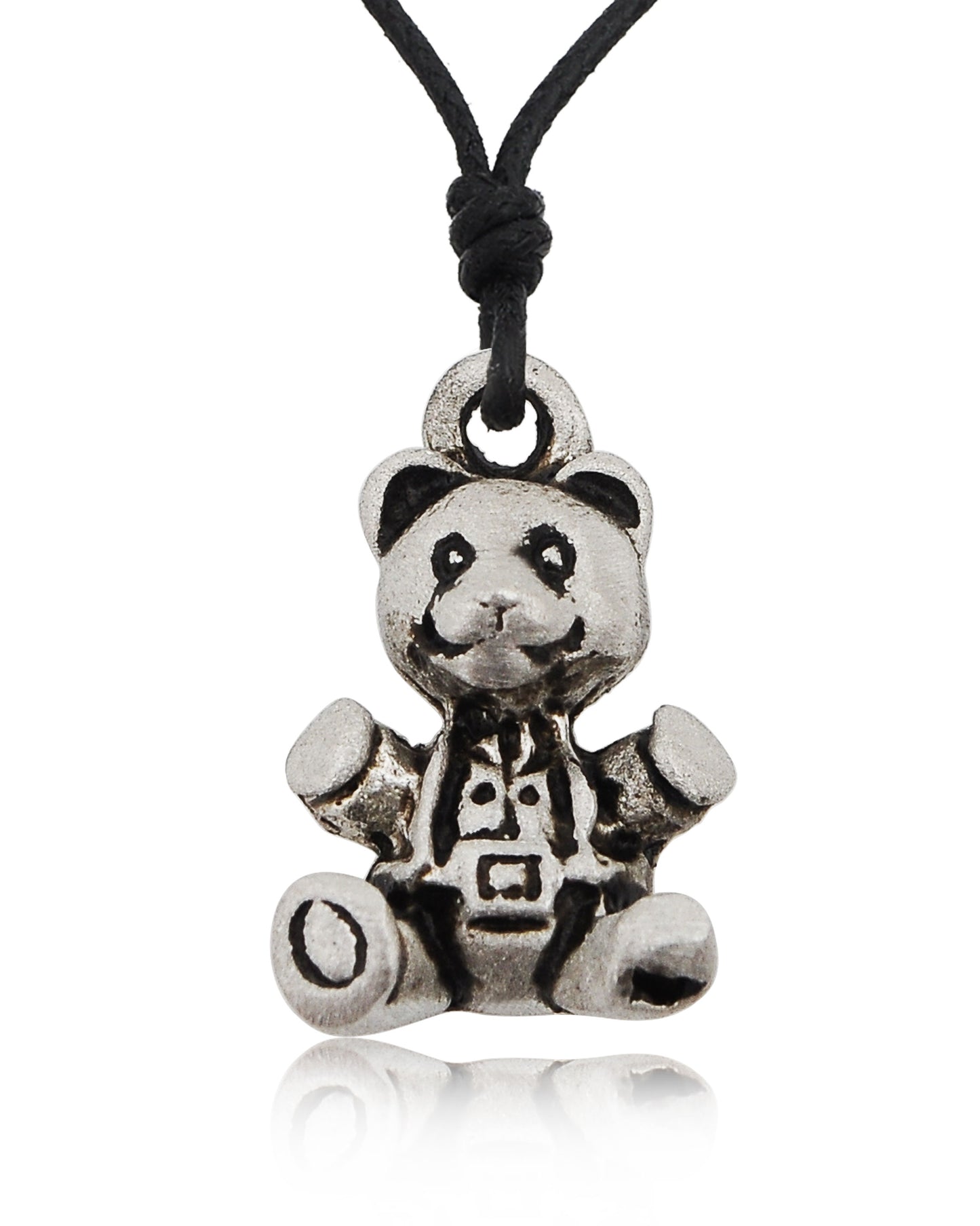 New Teddy Bear Sterling-silver Pewter Charm Necklace Pendant Jewelry