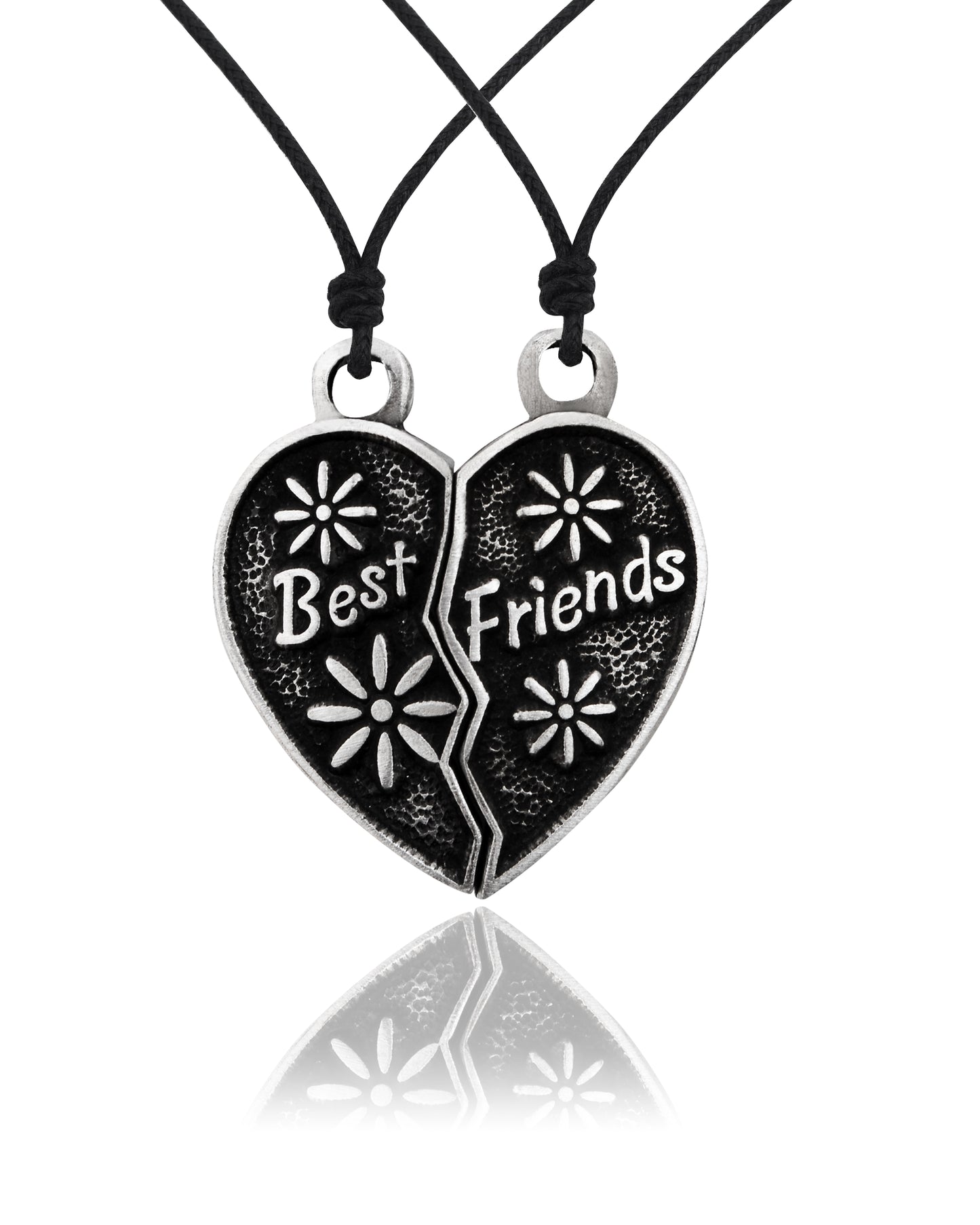 Bestfriend Couple Pendant Silver Pewter Gold Brass Charm Necklace Pendant Jewelr