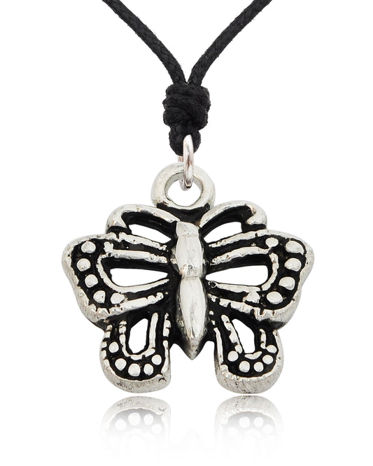 Handmade Butterfly Sterling-silver Pewter Brass Charm Necklace Pendant Jewelry