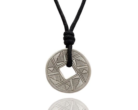 Cool Chinese I Ching Coin Silver Necklace Pendant Jewelry