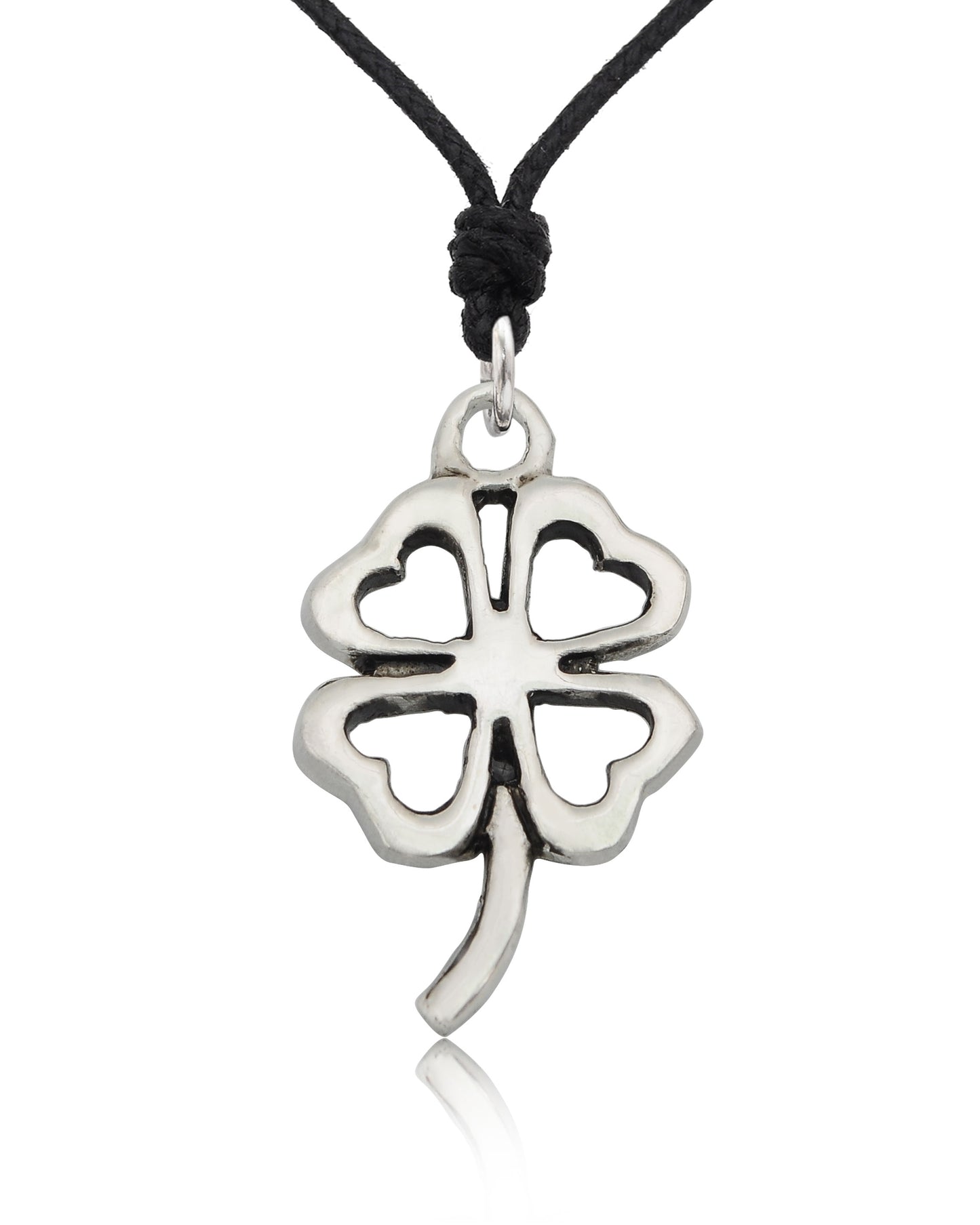 Four Leaf Clover Sterling-silver Pewter Gold Brass Charm Necklace Pendant Jewelry