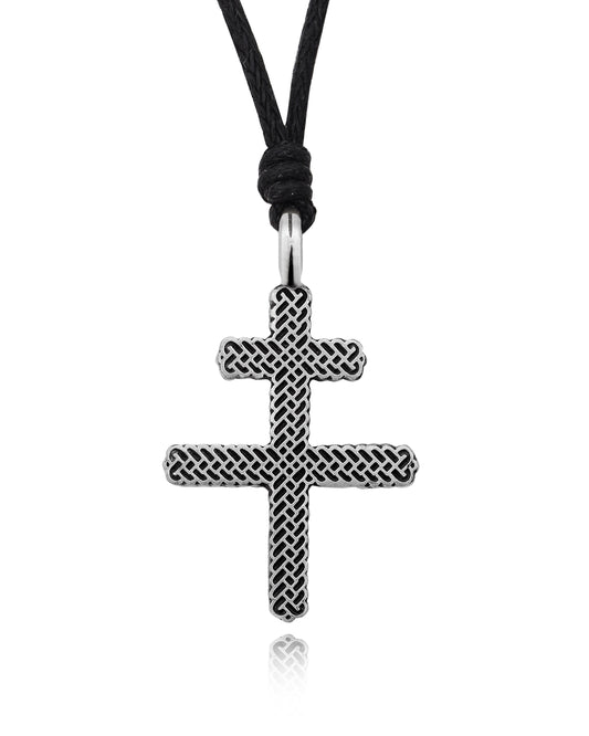 Stylist Celtic Cross Silver Pewter Charm Necklace Pendant Jewelry