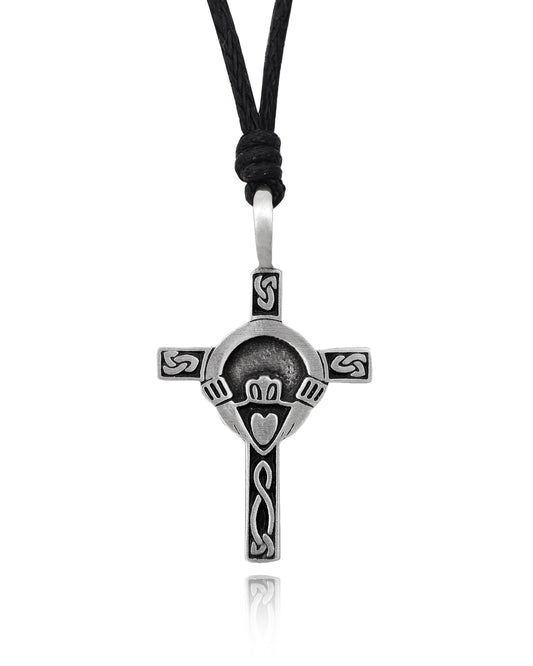 Cool Cross Queen Silver Pewter Charm Necklace Pendant Jewelry