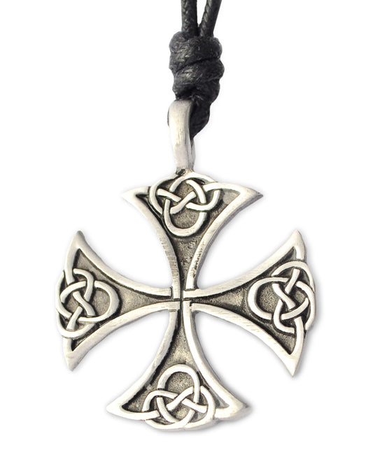 Celtic German Cross Silver Pewter Gold Brass Charm Necklace Pendant Jewelry