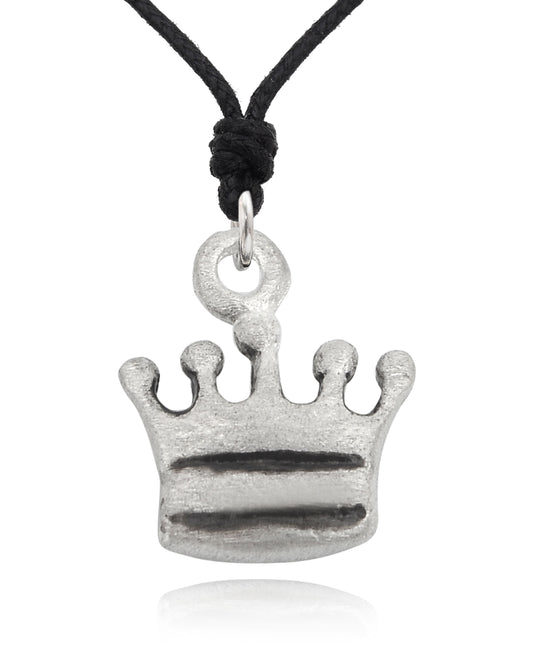 King Crown 92.5 Sterling Silver Pewter Brass Charm Necklace Pendant Jewelry