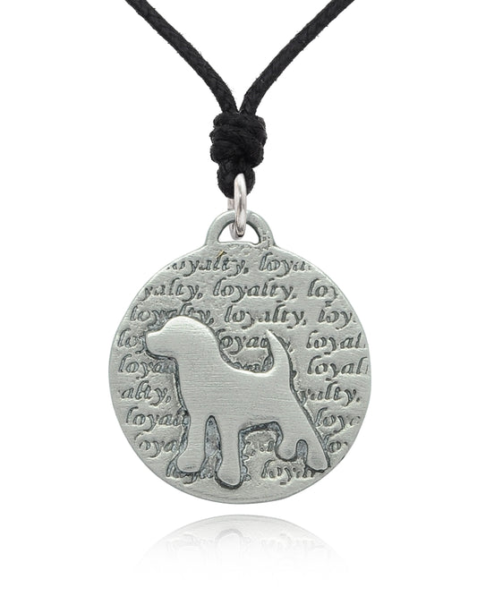 New Loyalty Dog Mans Best Friend Silver Pewter Charm Necklace Pendant Jewelry