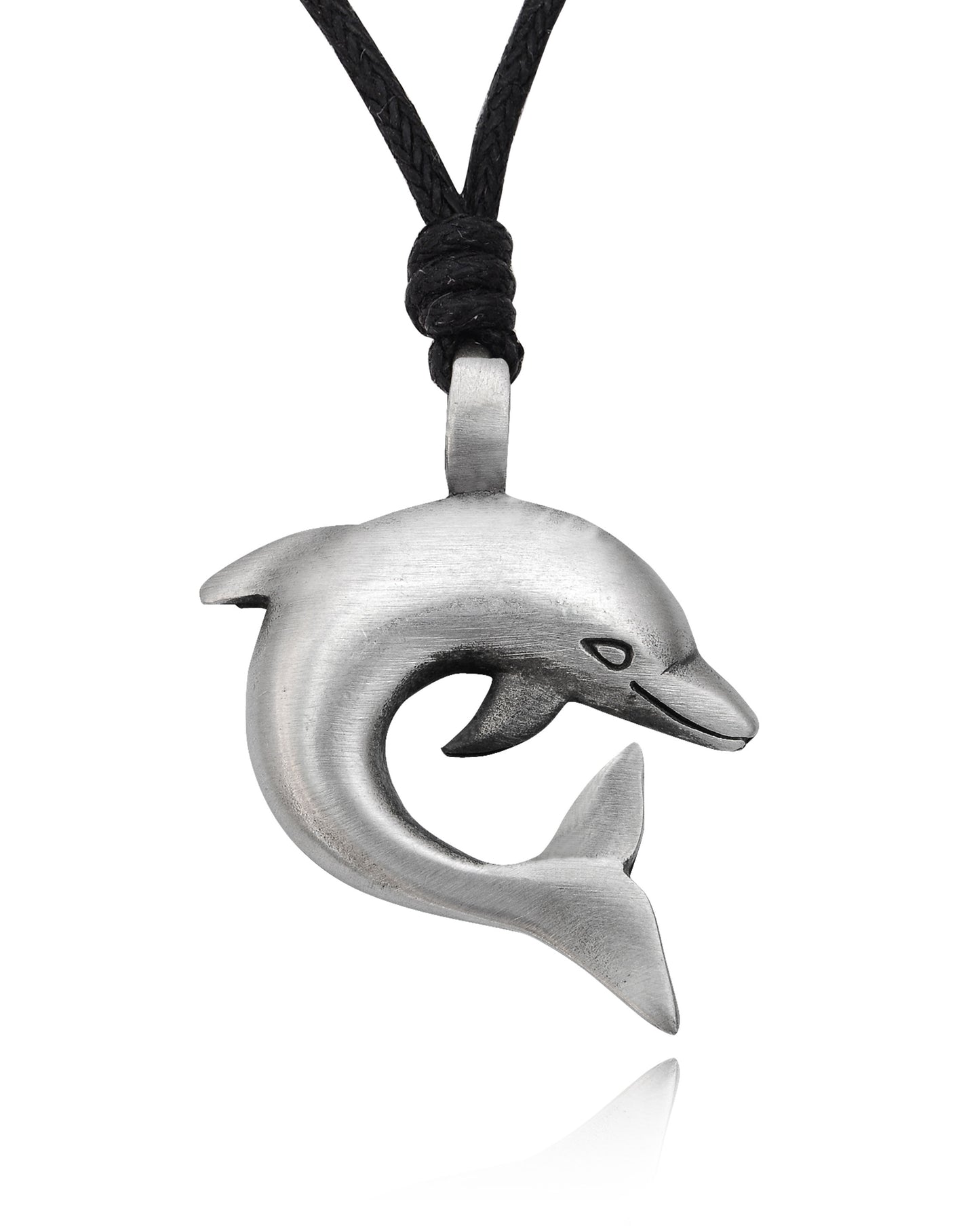 Unique Dolphin Silver Pewter Charm Necklace Pendant Jewelry