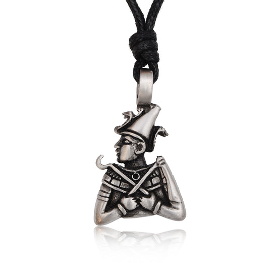 Egyptian King God Pharaoh Silver Pewter Charm Necklace Pendant Jewelry