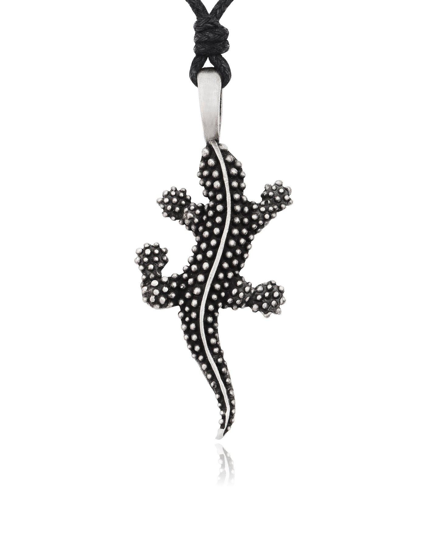 Gecko Silver Pewter Gold Brass Charm Necklace Pendant Jewelry