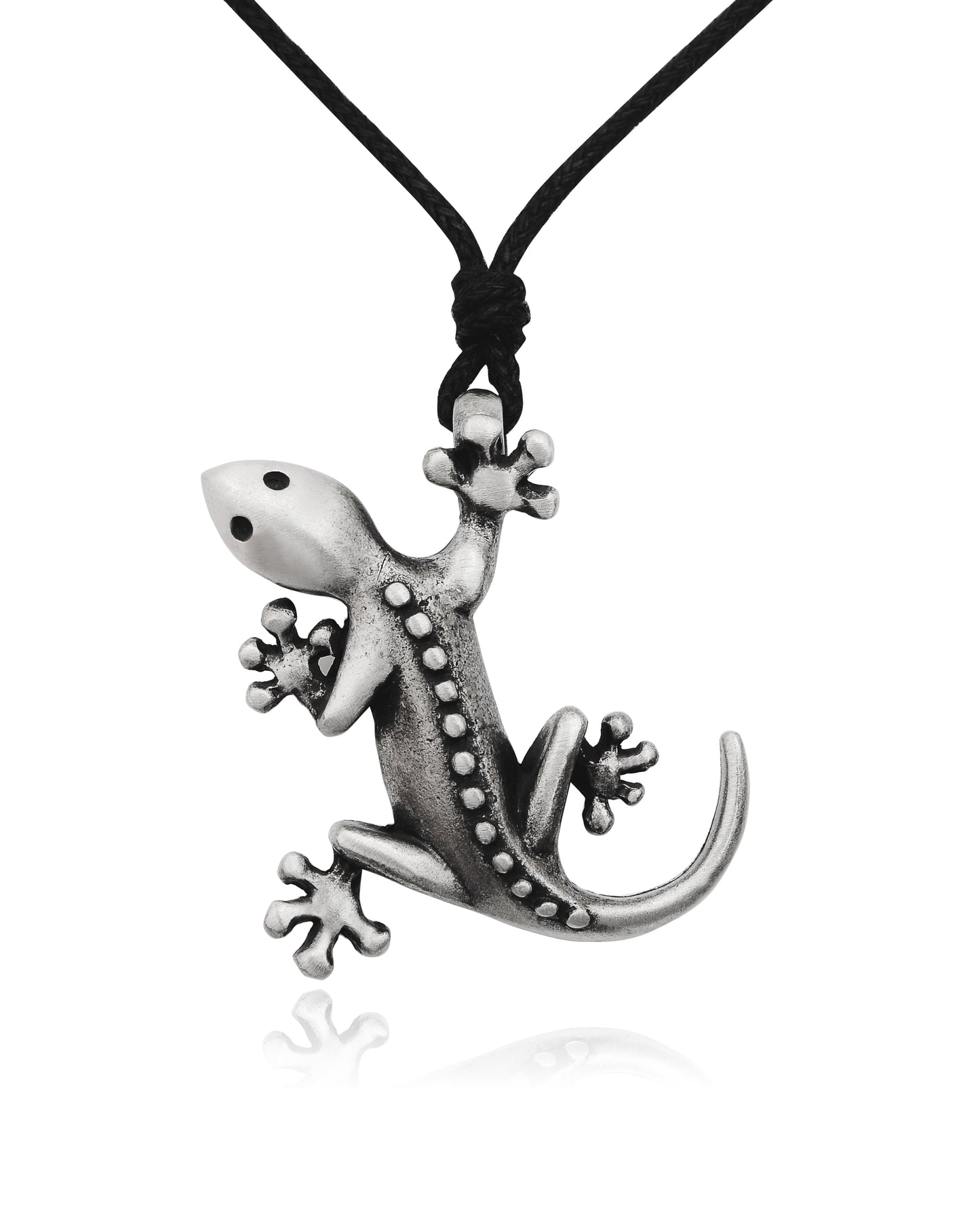 Gecko Silver Pewter Gold Brass Charm Necklace Pendant Jewelry