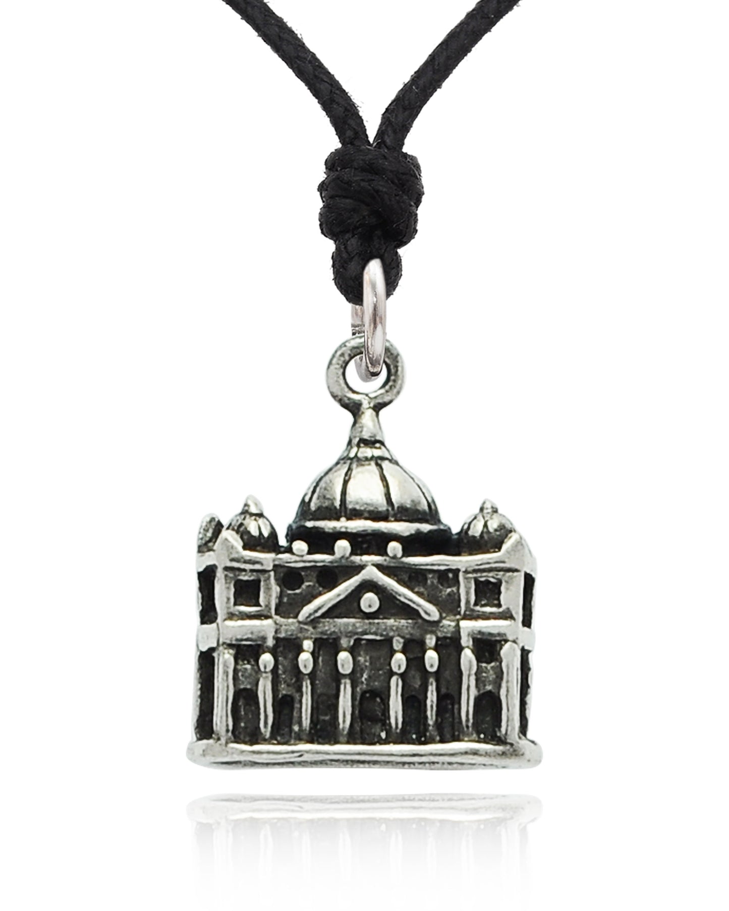 The Taj Mahal Silver Pewter Charm Necklace Pendant Jewelry