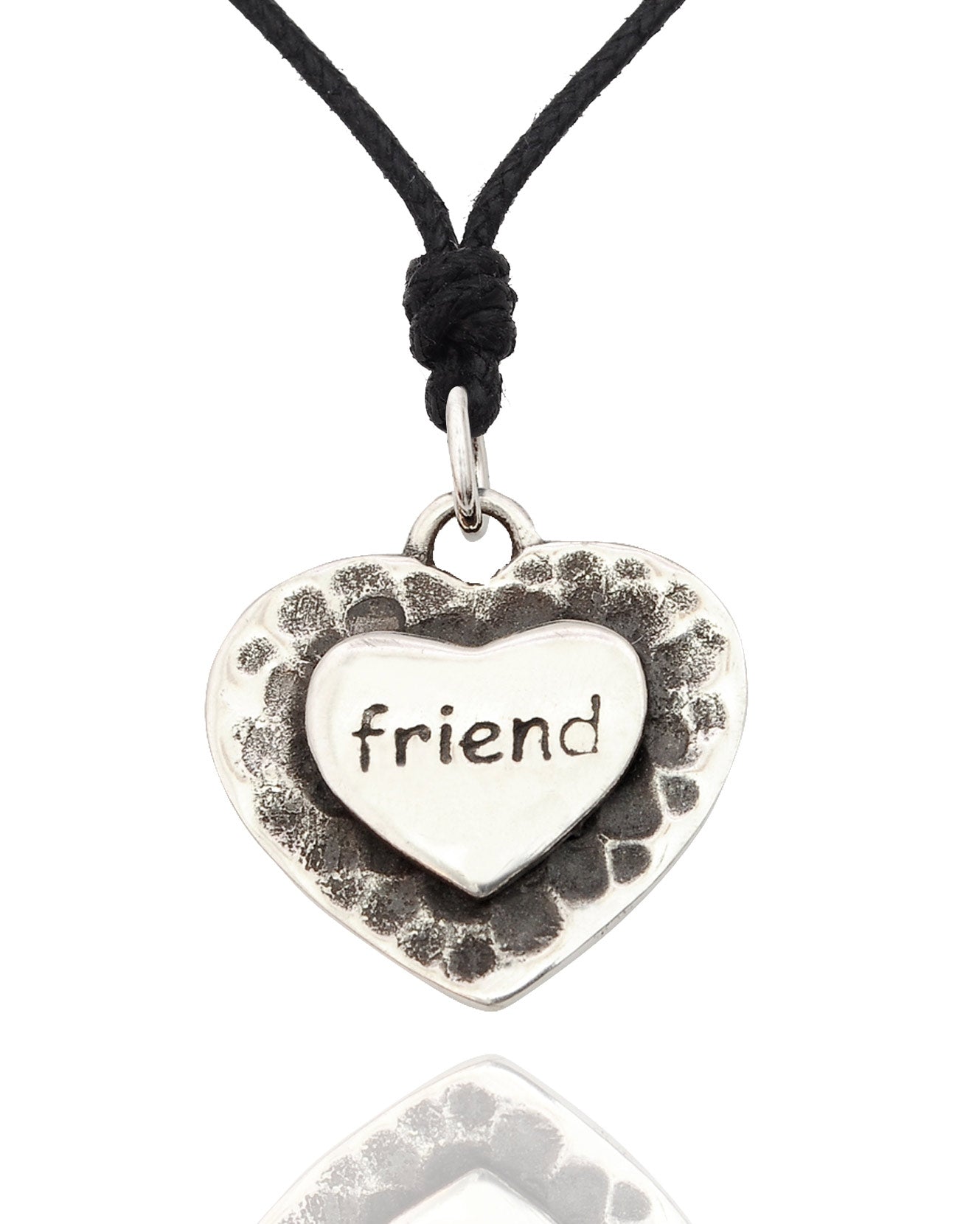 Friendship Best Friends Silver Pewter Necklace Pendant Jewelry