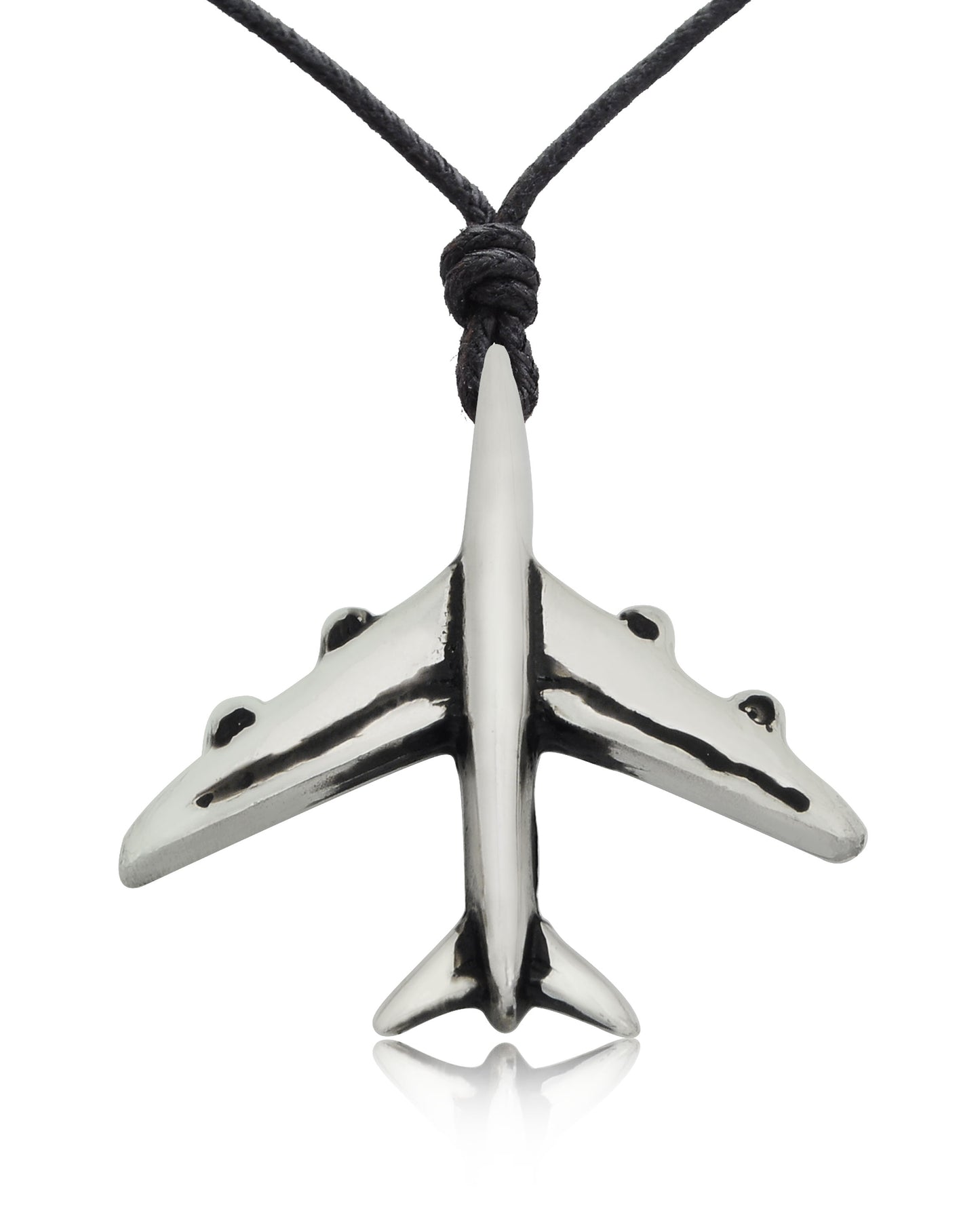 Airplane Handmade Silver Pewter Gold Brass Necklace Pendant Jewelry