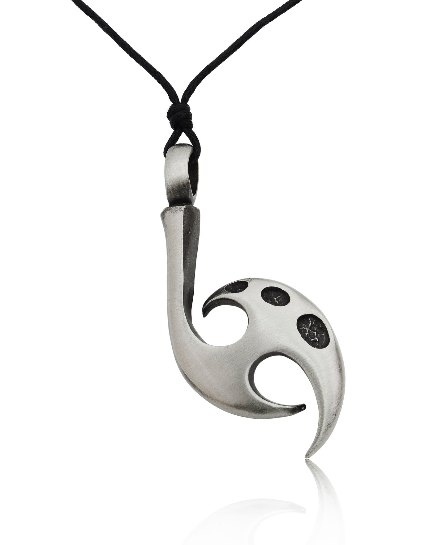 Maori Tribal Fishing Hook Tribal Silver Pewter Brass Necklace Pendant Jewelry