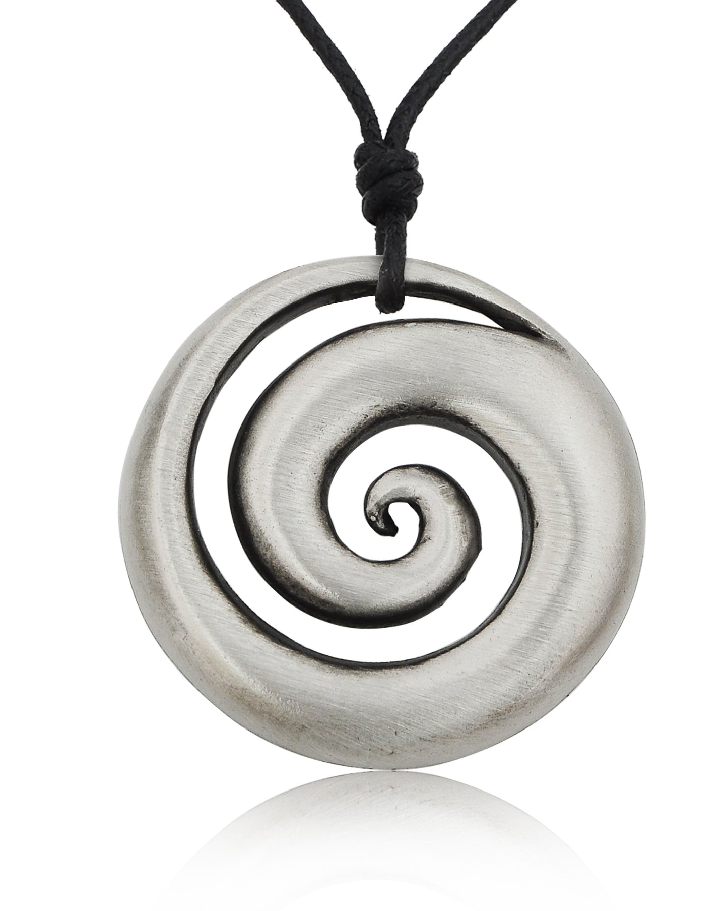 Maori Koru Silver Pewter Charm Necklace Pendant Jewelry