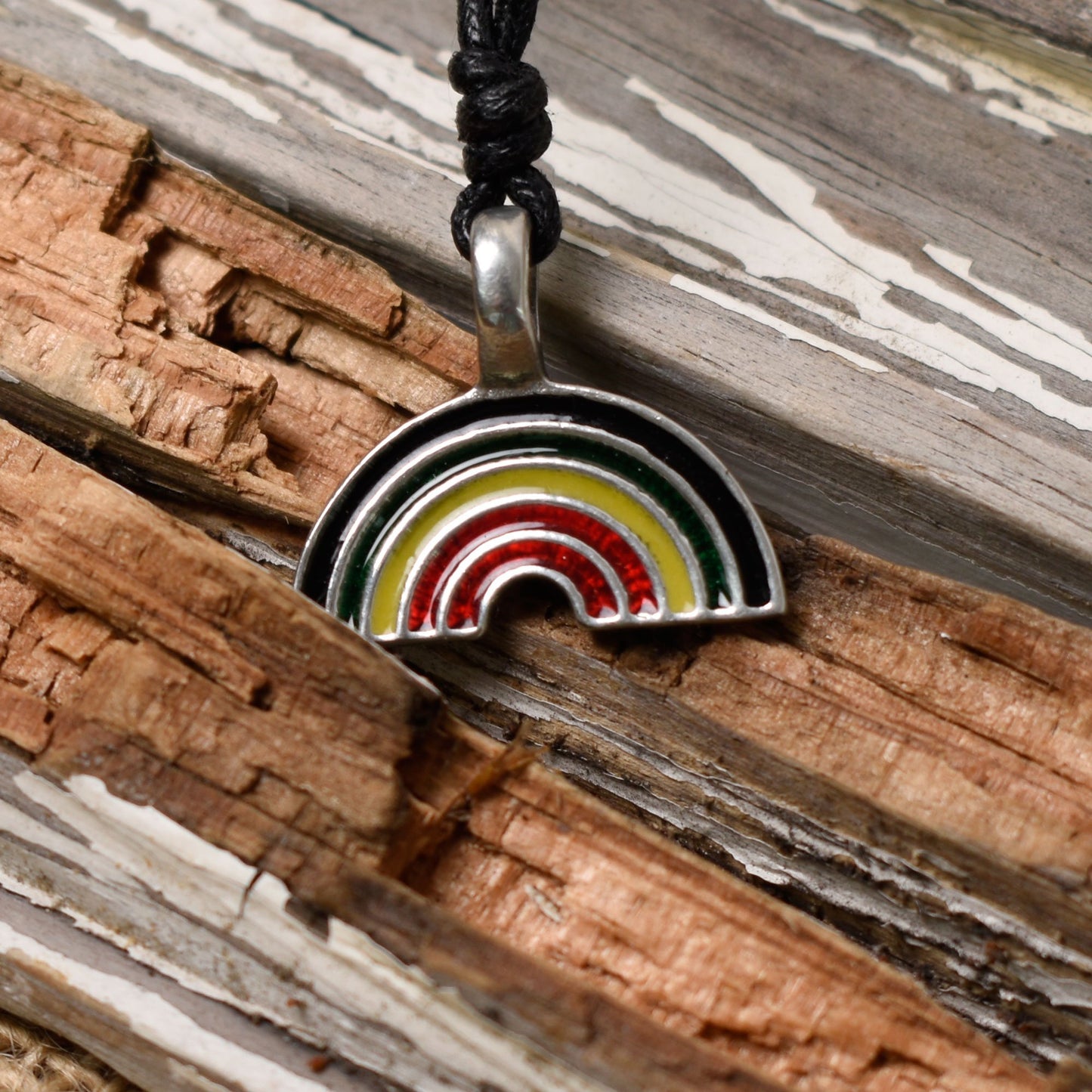 Lovely Rainbow Gay Marriage LGBTQ Silver Pewter Charm Necklace Pendant Jewelry