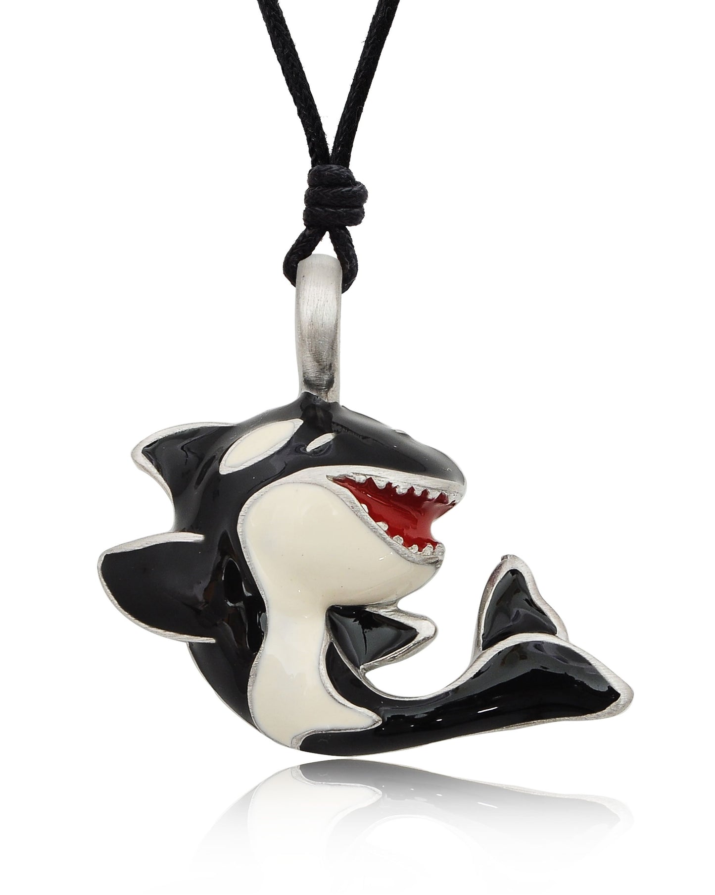 Killer Whale Silver Pewter Charm Necklace Pendant Jewelry