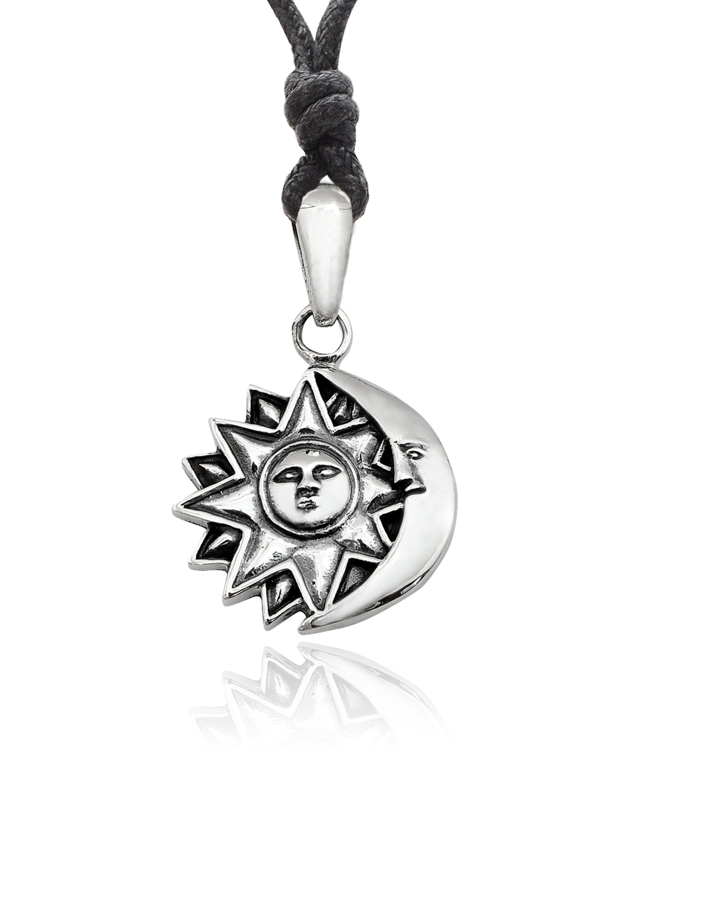 Sun and Moon 92.5 Sterling Silver Pewter Brass Necklace Pendant Jelwery