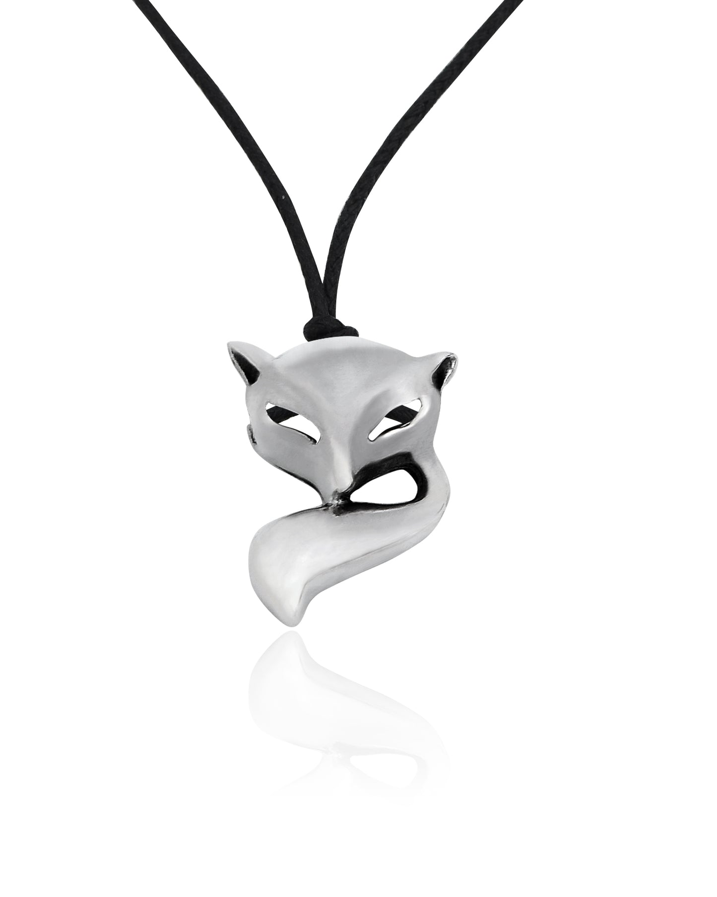 Fox Head Silver Pewter Necklace Pendant Jewelry