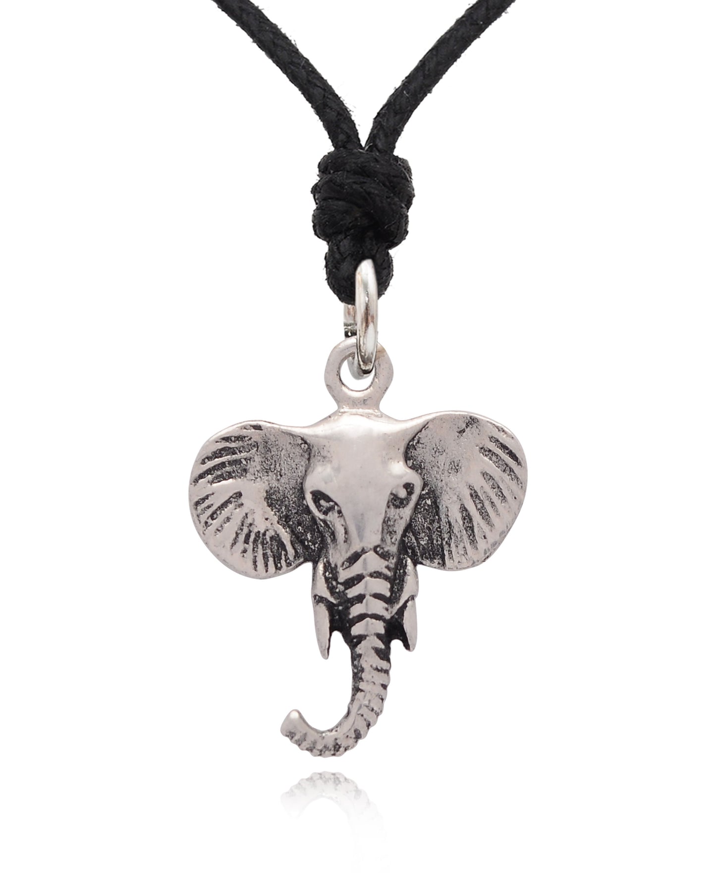 Elephant Face 92.5 Sterling Silver Pewter Gold Brass Charm Necklace Pendant Jewelry