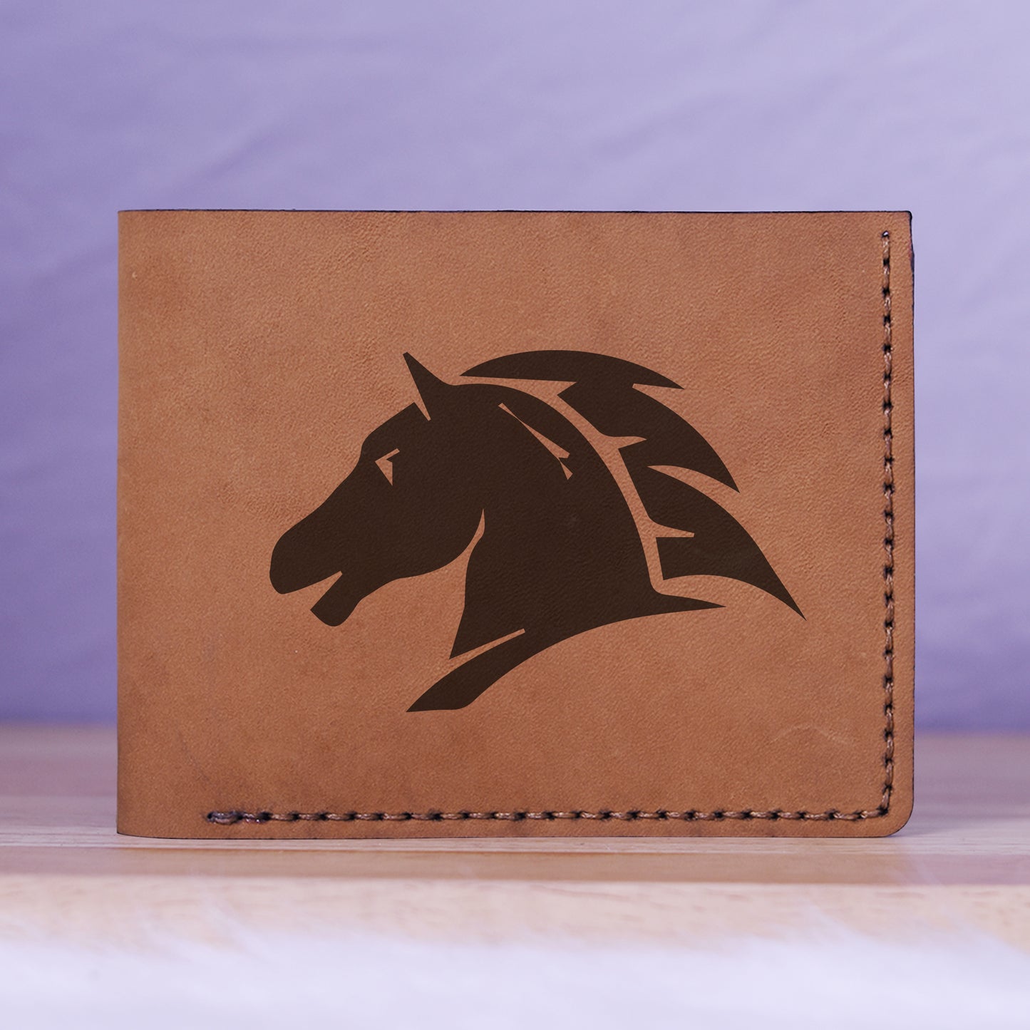 Men's Tribal Horse 1 Handmade Genuine Leather Blocking Bifold Wallet MHLT_01_BRN