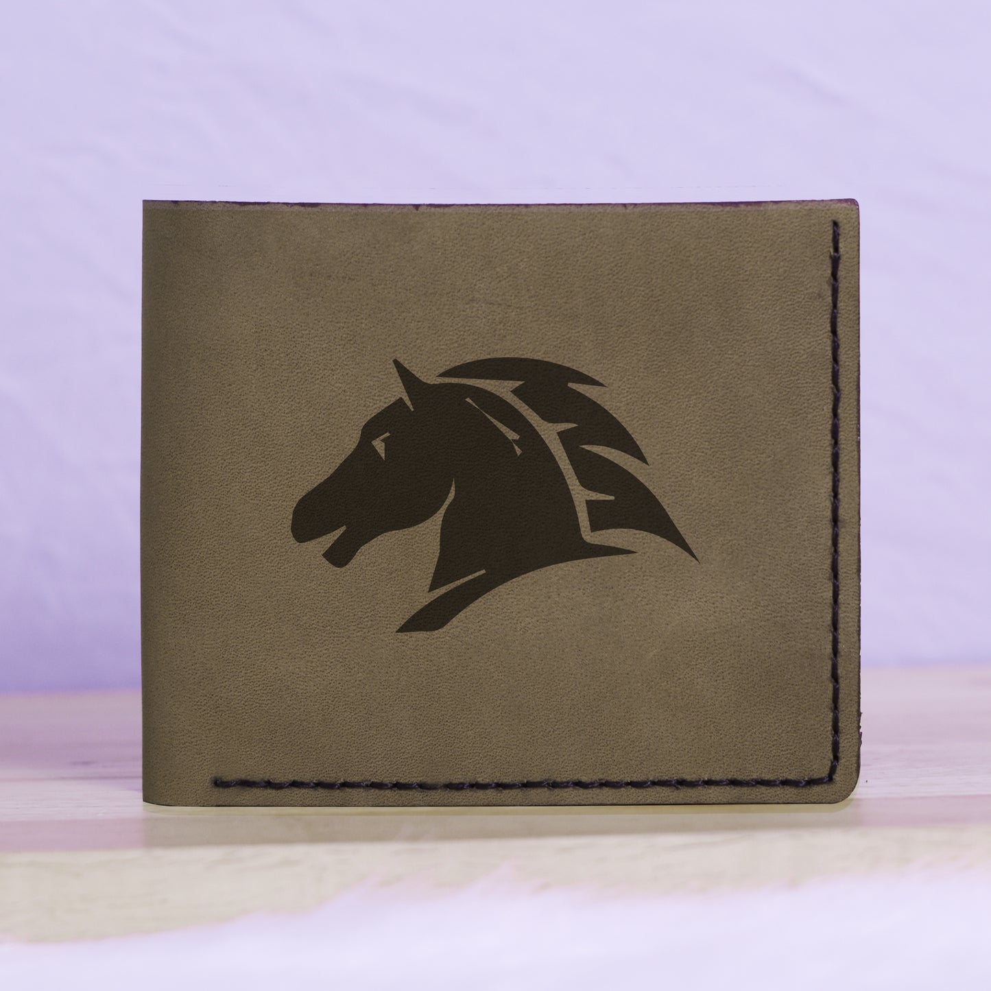 Men's Tribal Horse 1 Handmade Genuine Leather Blocking Bifold Wallet MHLT_01_GRN