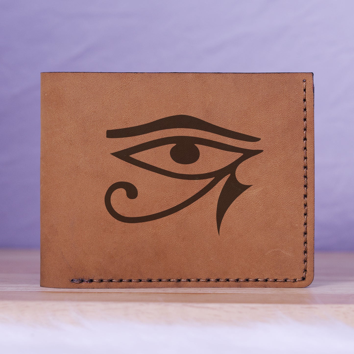 Men's The Eye Of Ra & Horus Genuine Leather Blocking Bifold Wallet MHLT_01_BRN