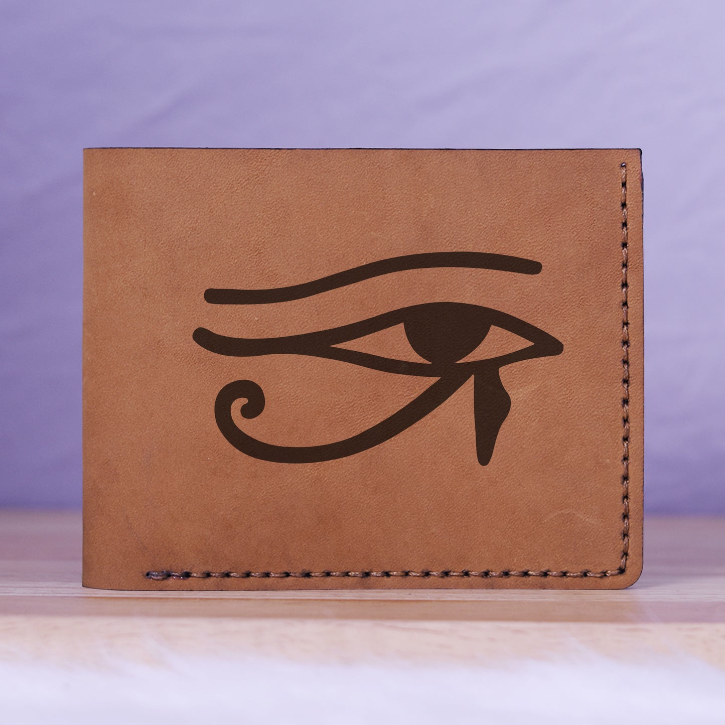 Men's The Eye Of Ra & Horus Genuine Leather Blocking Bifold Wallet MHLT_01_BRN