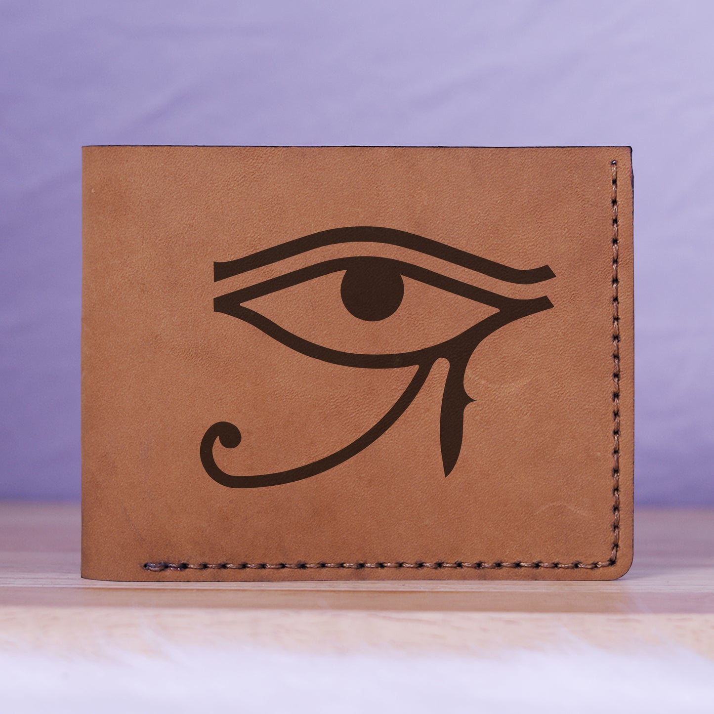 Men's The Eye Of Ra & Horus Genuine Leather Blocking Bifold Wallet MHLT_01_BRN