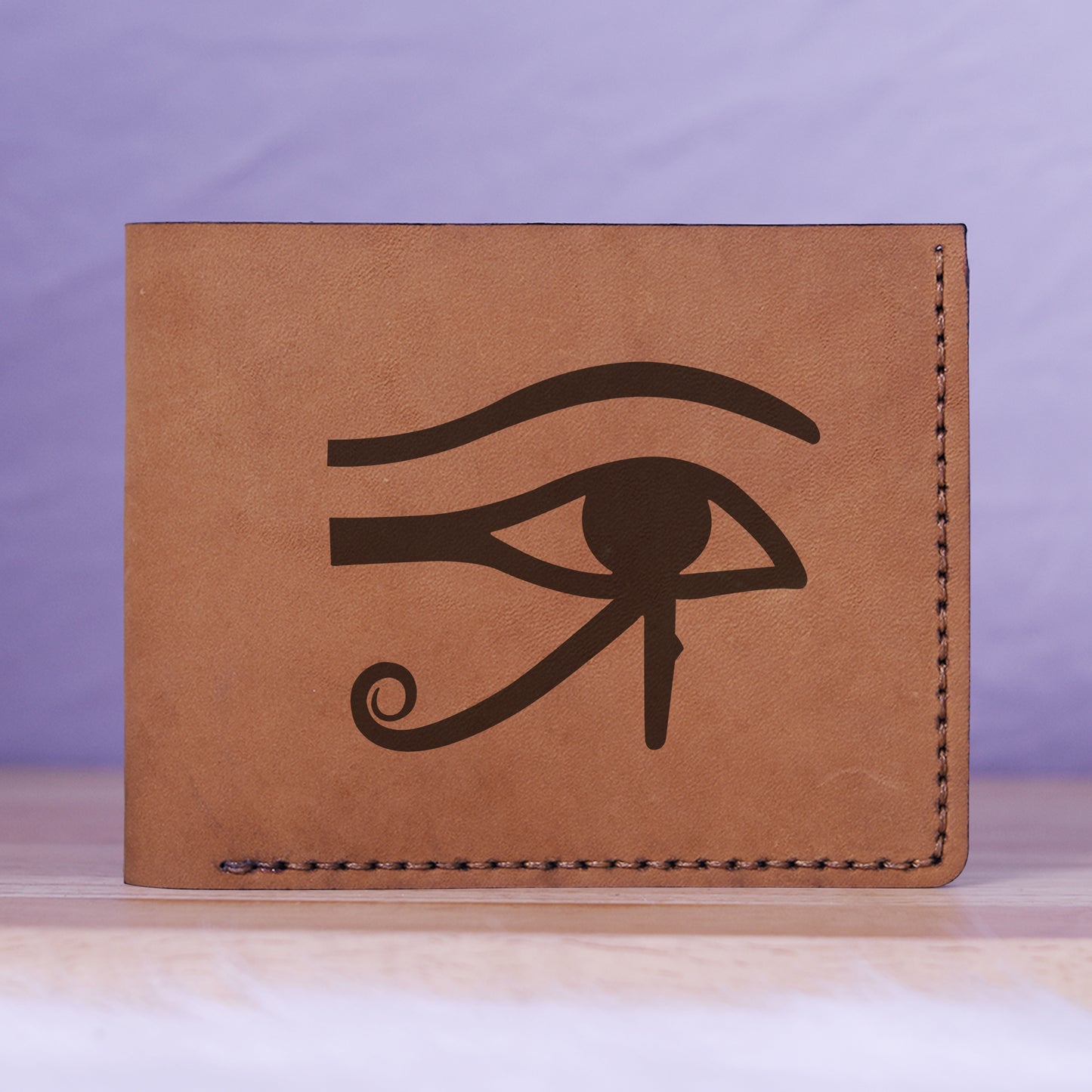 Men's The Eye Of Ra & Horus Genuine Leather Blocking Bifold Wallet MHLT_01_BRN