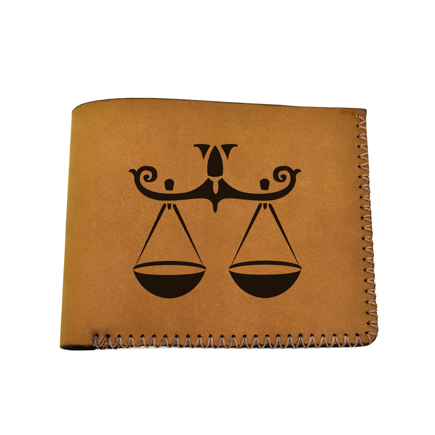 Men's Astrology Horoscope 1 Genuine Leather Blocking Bifold Wallet MHLT_02_BRN