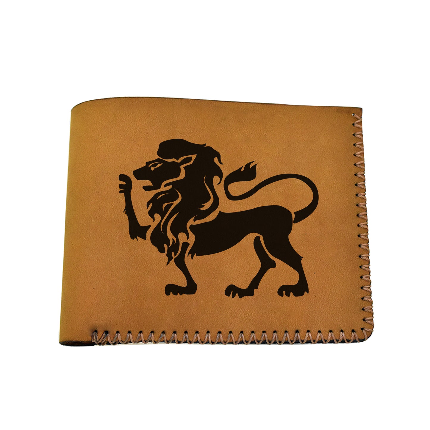 Men's Astrology Horoscope 1 Genuine Leather Blocking Bifold Wallet MHLT_02_BRN