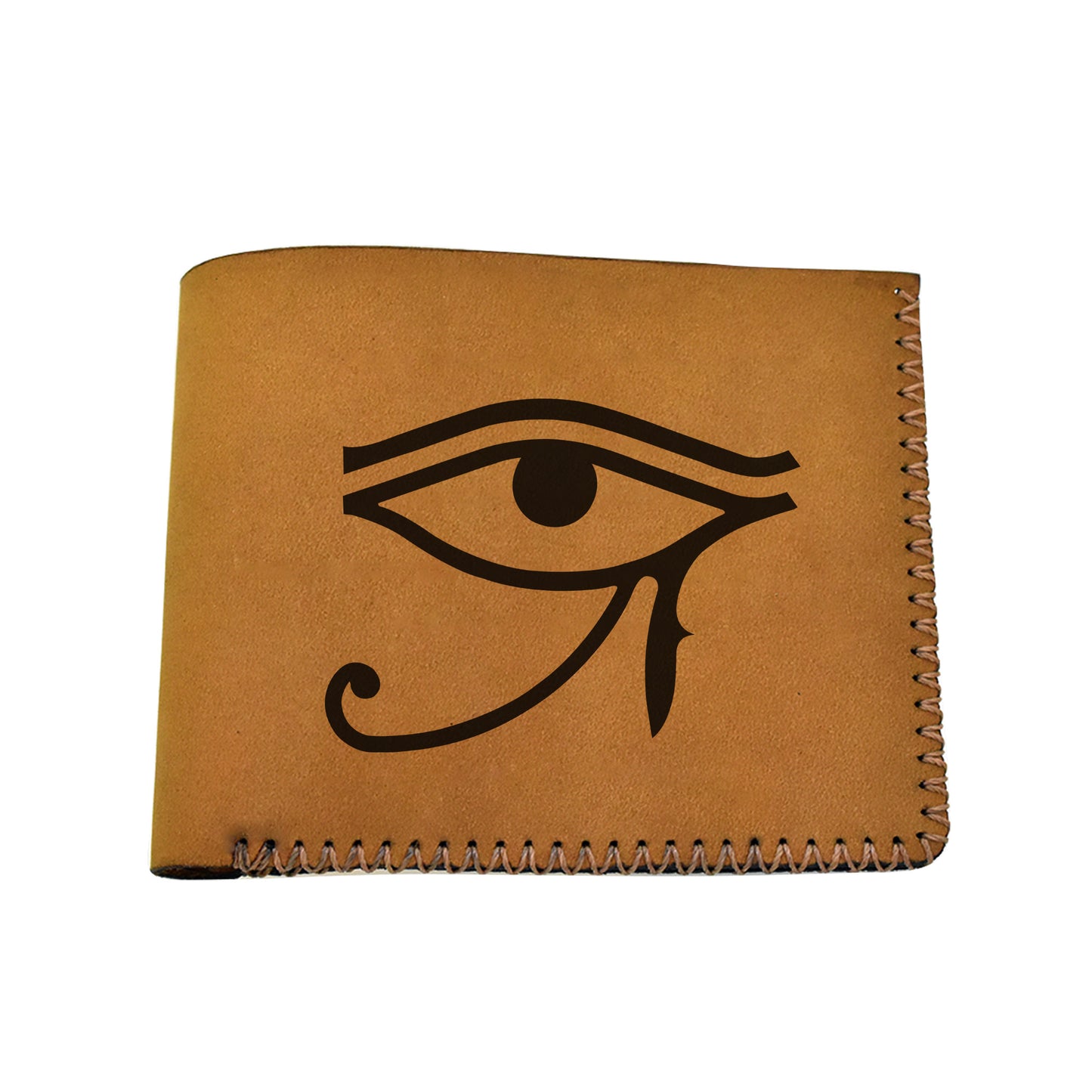 Men's The Eye Of Ra & Horus Genuine Leather Blocking Bifold Wallet MHLT_02_BRN