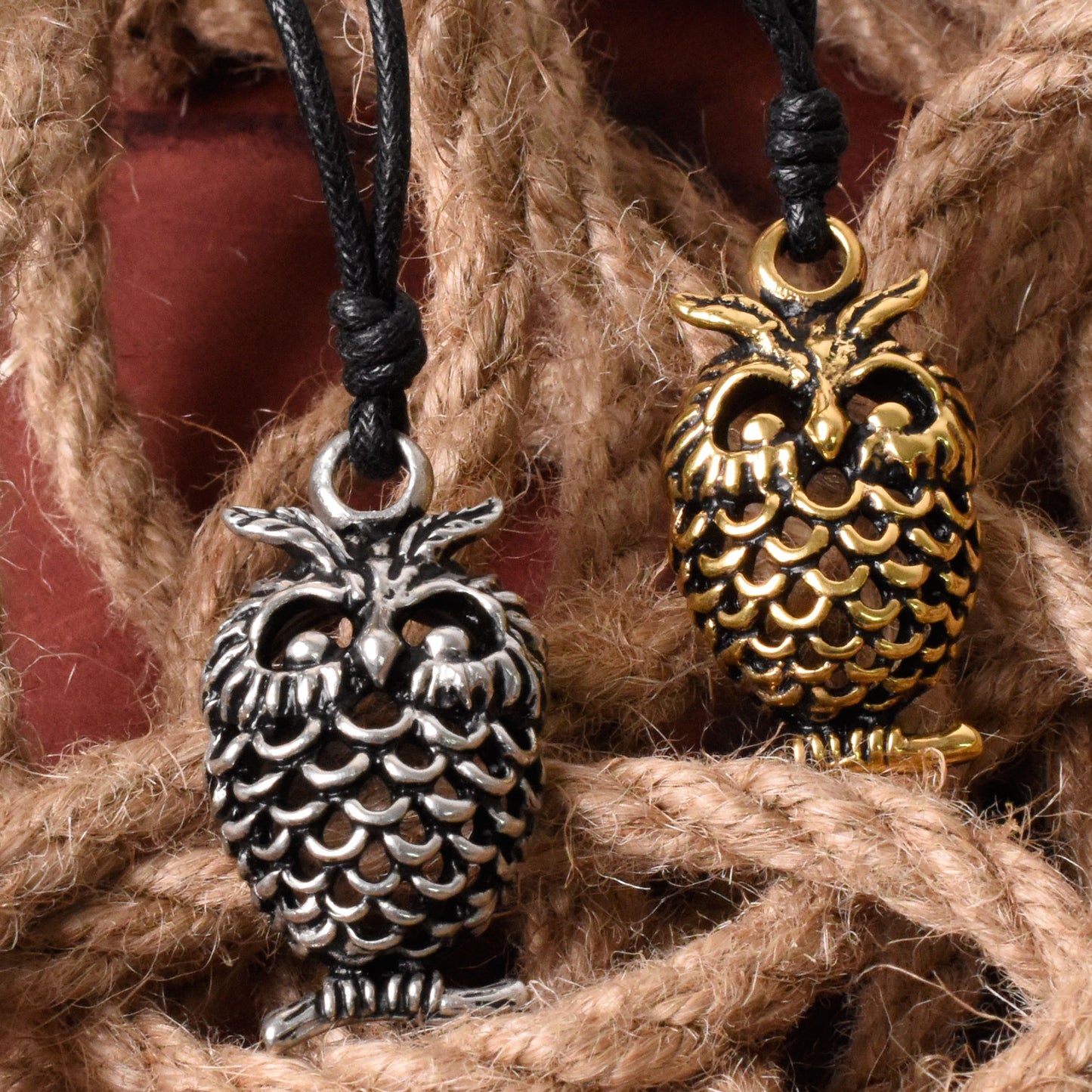 Owl Bird Brass Silver Pewter Gold Brass Charm Necklace Pendant Jewelry