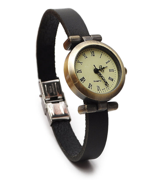 New Women Original Vintage Fashion Bracelet Real Leather Quartz Wrist Watch