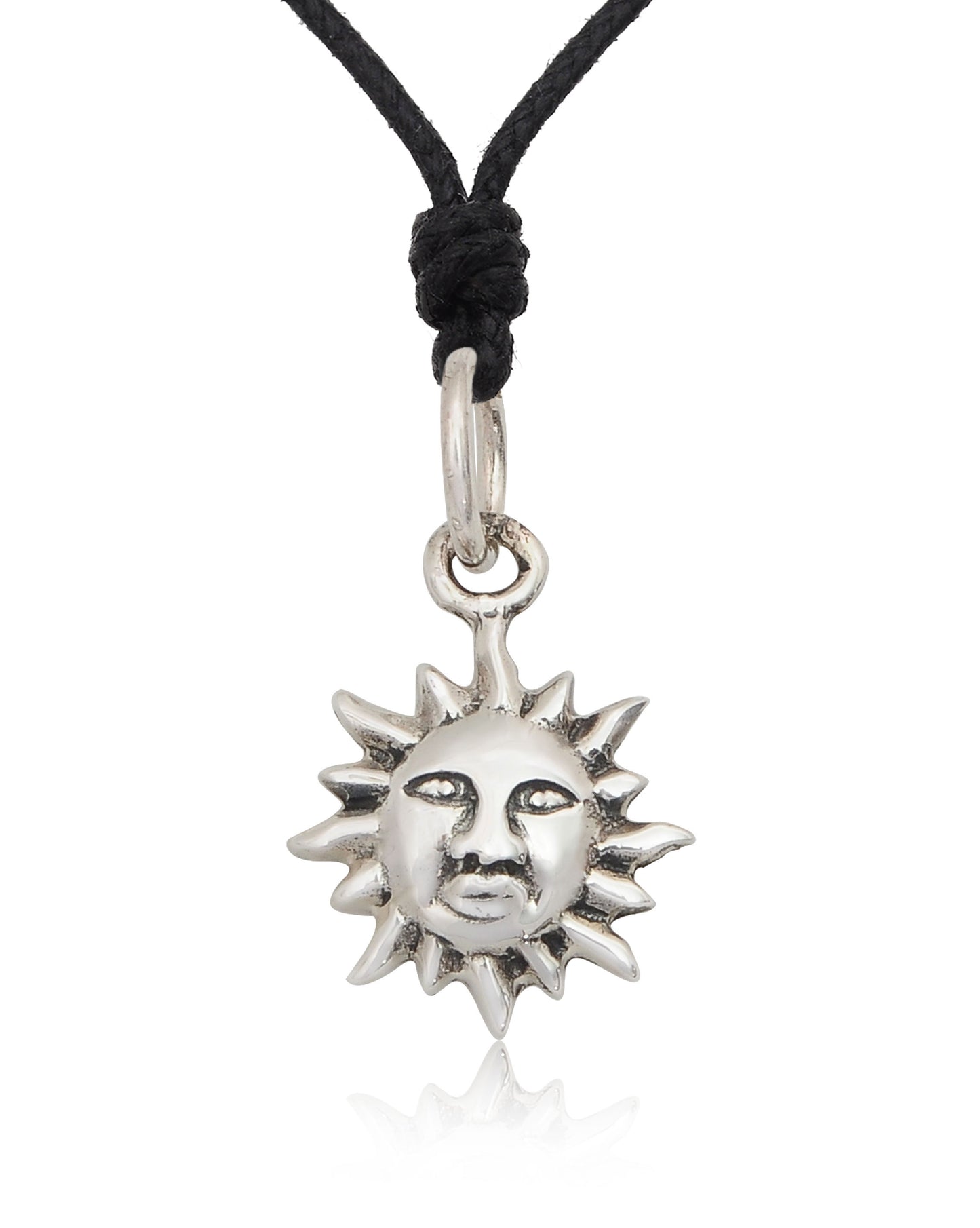 Mini Sun 92.5 Sterling Silver Gold Brass Charm Necklace Pendant Jewelry