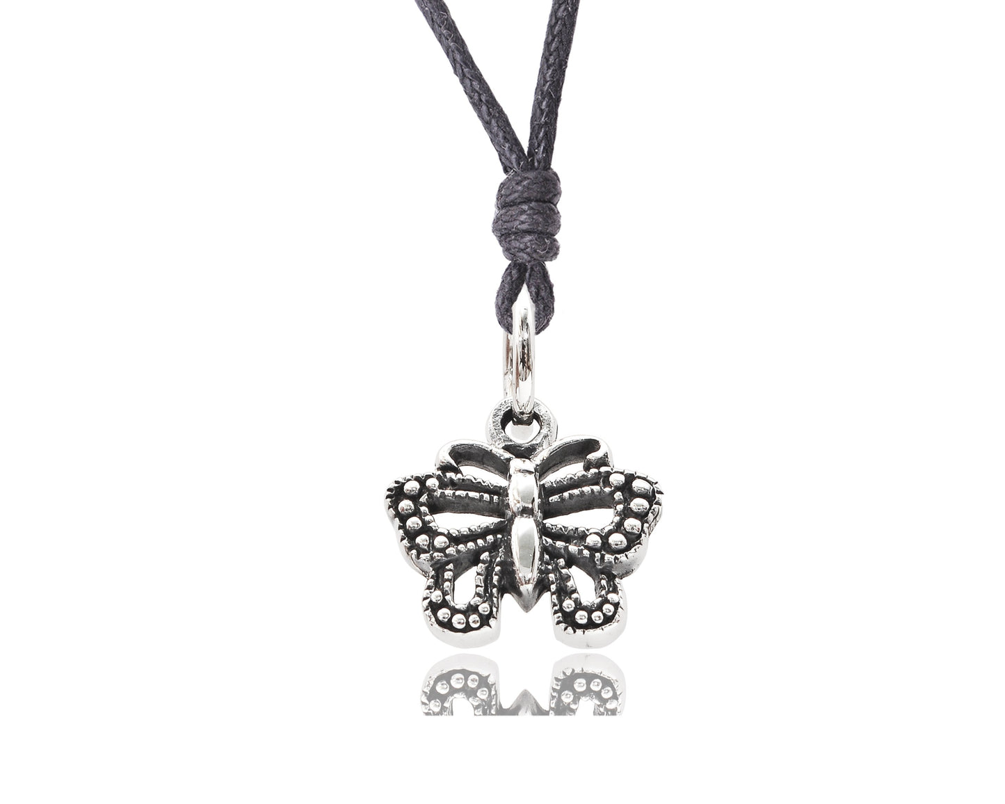 Handmade Butterfly Sterling-silver Pewter Brass Charm Necklace Pendant Jewelry