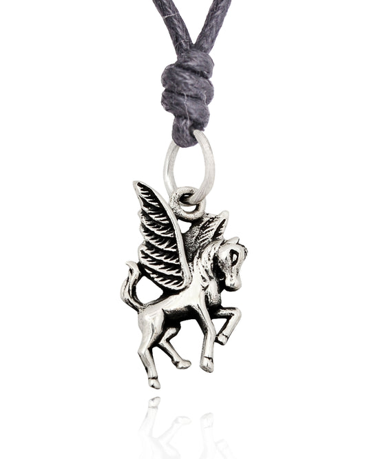 Cute Pegasus 92.5 Sterling Silver Gold Brass Charm Necklace Pendant Jewelry