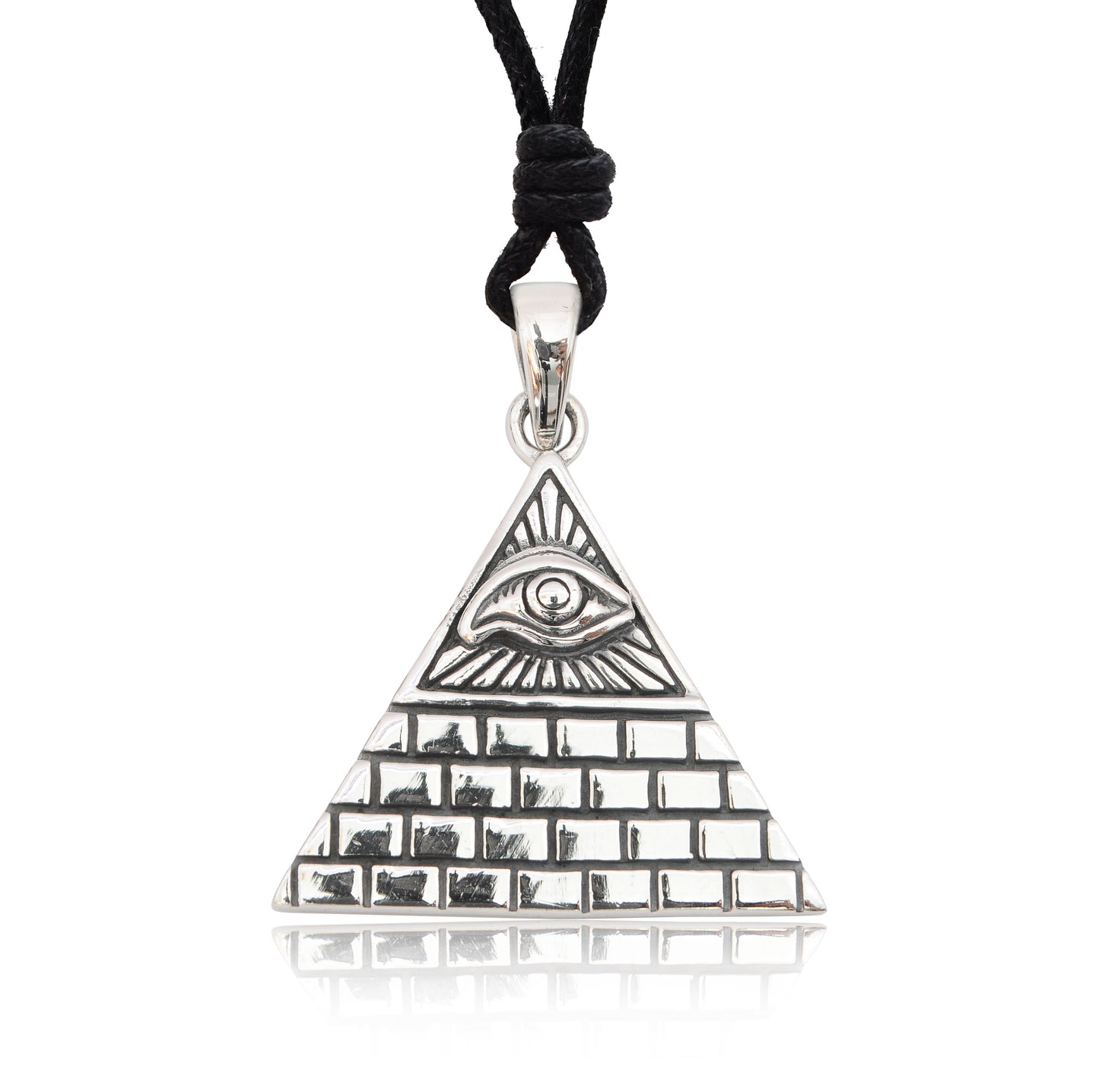 Eye Of Providence 92.5 Sterling Silver Pewter Brass Necklace Pendant Jewelry