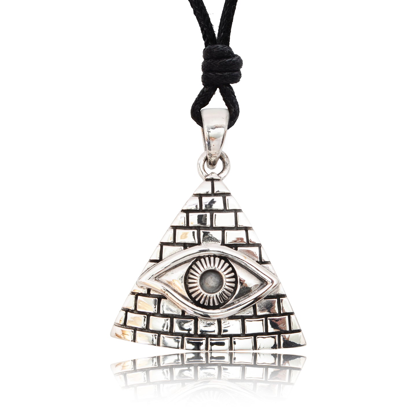 Eye Of Providence 92.5 Sterling Silver Pewter Brass Necklace Pendant Jewelry